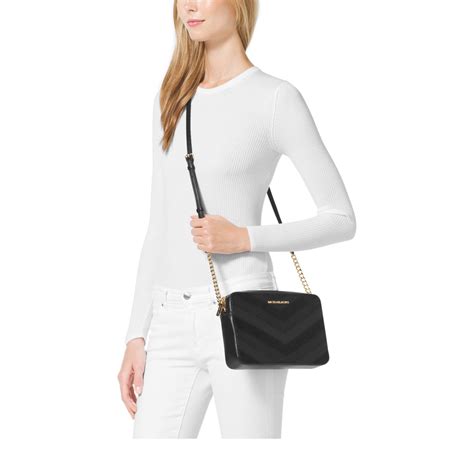 michael kors black signature crossbody|michael kors signature jet set.